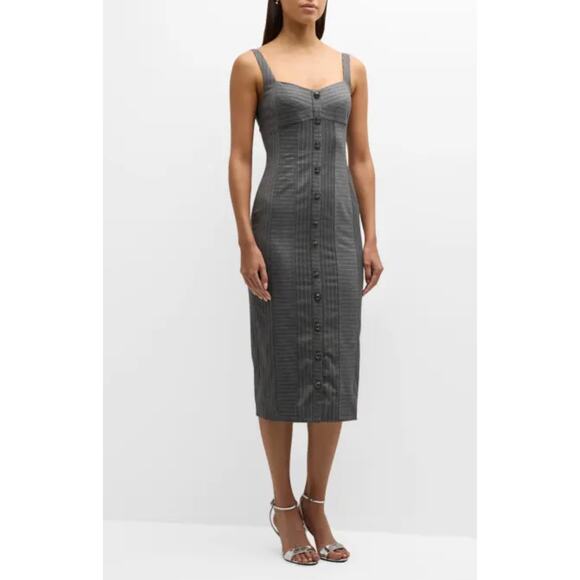 Ramy Brook Briella Grey Midi Sheath Dress size 12 New with Tags MSRP $595 - Picture 10 of 10